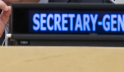 Name plate of the UN Secretary-General