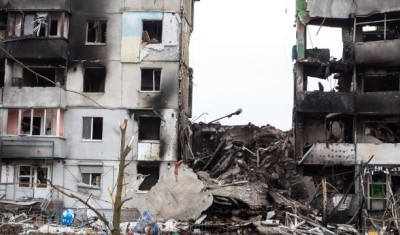 Ruined houses of Borodianka, Ukraine