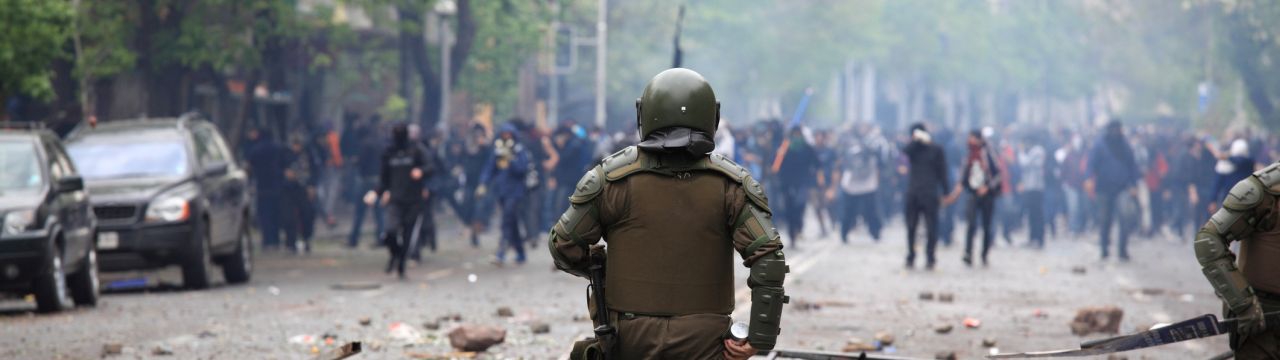 Policeman during a demonstration