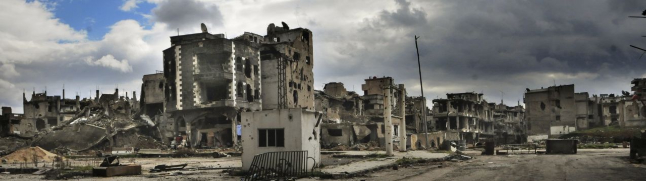 Homs (Syria), Homs. Destroyed buildings. 