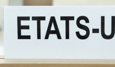 Name plate of the United States at the UN Human Rights Council