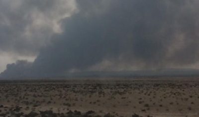 Iraq, Mosul, Shortly after the start of armed operations to retake the Iraqi city of Mosul from the Islamic State of Iraq and the Levant (ISIL), 19 oil wells have been set ablaze by retreating armed groups south of the city.