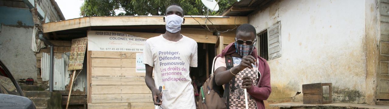 Cameroon, Yaoundé, Foyer Colonel-Daniel-de-Rouffignac for visually impaired people. During the COVID-19 pandemic the residents go out on rare occasions and they take all the precautions they can.