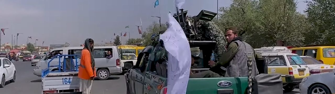  Taliban fighters on a truck in Kabul, August 17 2021