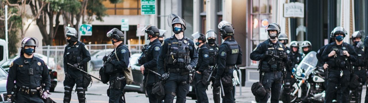 Police officers during a demonstration