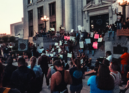 Police officers during a demonstration