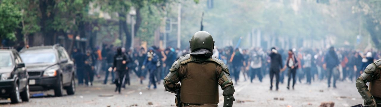 Riot police in Chile