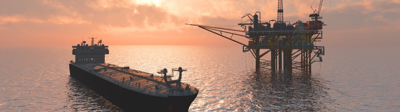 Oil platform and tanker