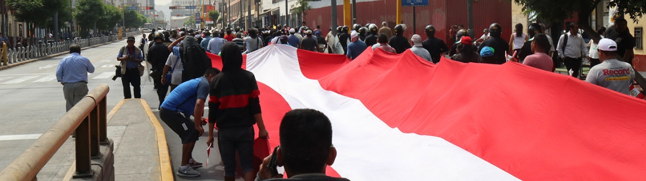 A protest in Peru