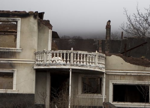 A destroyed village in South Ossetia