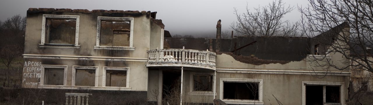 A destroyed village in South Ossetia