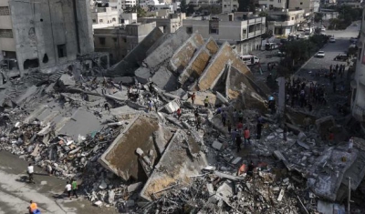 Destroyed building in Gaza, 2014