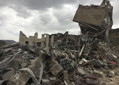 Yemen,  Sana'a, Faj Attan district. Destruction.