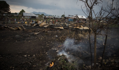 North Kivu province, Kitchanga downtown. The insanitary conditions next to the market worsens the situation of the residents affected by the recent violence.