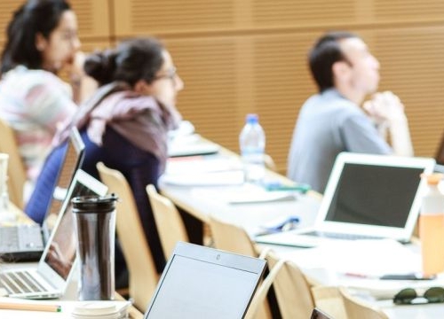 Students during a class at the Geneva Academy