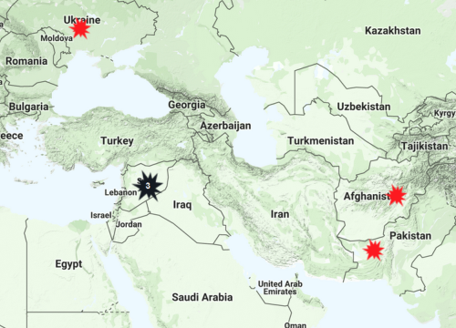 Map of the Rule of Law in Armed Conflicts Online Portal with non-international armed conflicts