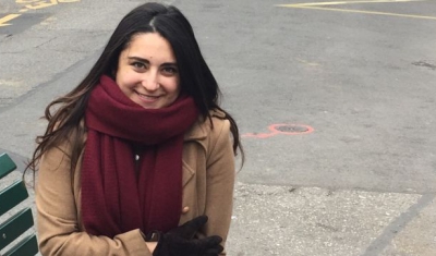 Laura Baron-mendoza, LLM student, in front of the Place du Bourg de Four in Geneva