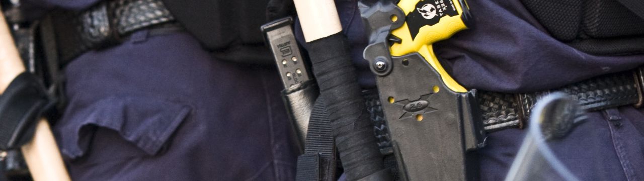 Policeman with a TASER X26