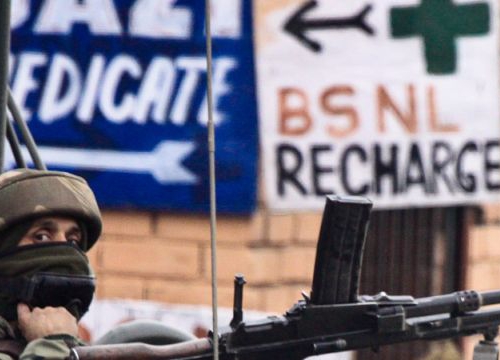 An Indian soldier in Srinagar, Kashmir