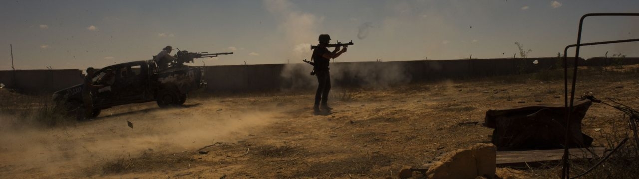 Fighters firing rockets in Libya