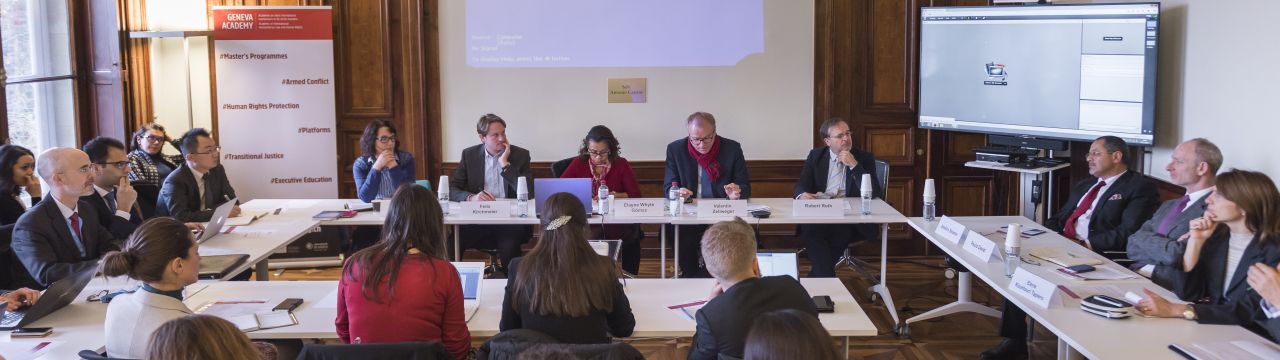 Participants in a meeting of the UN Treaty Body members Platform