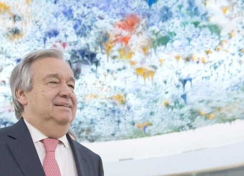 Secretary-General Antonio Guterres at the UN in Geneva (room of the UN Human Rights Council