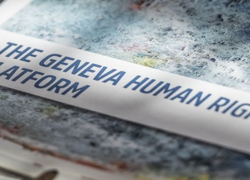 Photo of a flyer of the Geneva Human Rights Platform