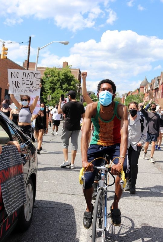 National Day of Protests Against Racism & Political Repression Caravan / March down Maryland Avenue at 20th Street in Baltimore, Maryland on Saturday afternoon, 30 May 2020 