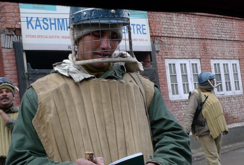 Martial guard in Srinagar, Jammu and Kashmir