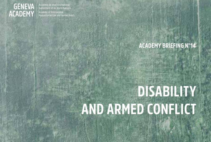 Cover page of the publication on Disability and Armed Conflict