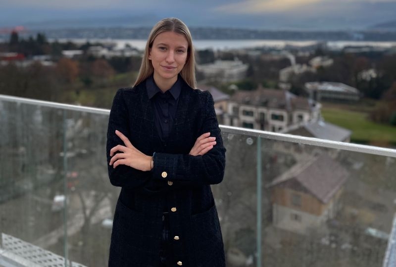 Portrait of Tijana Kukanjac at the top of thre Grand Morillon student residence