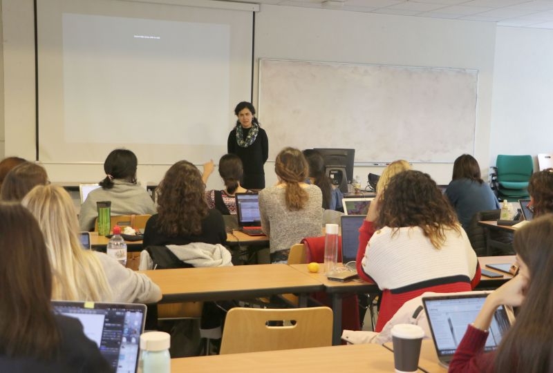 Professor Clara Sandoval during her course on human rights and transitional justice