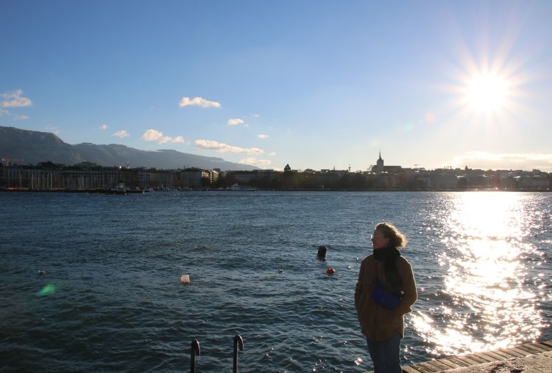 Sharon Braekman at the Bains des Pâquis in Geneva