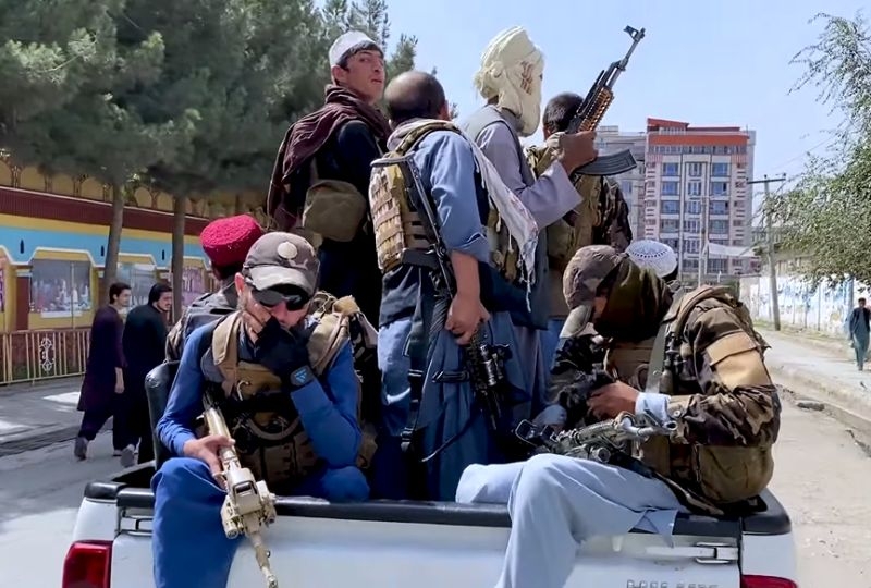 Armed transport in Taliban-controlled Kabul, August 17 2021