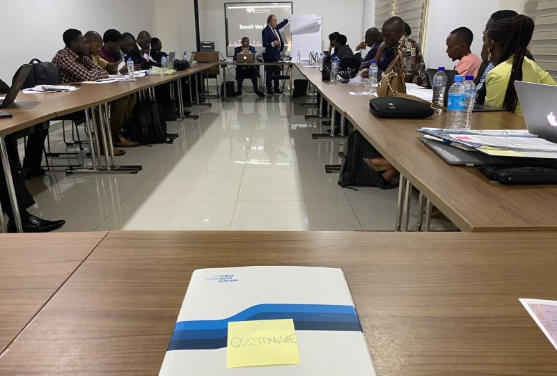 Workshop during the pilot focused review in Sierra Leone
