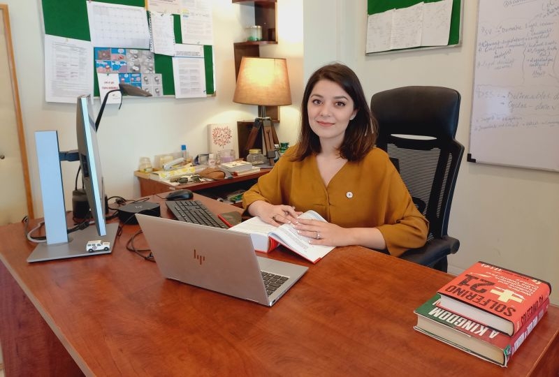 Durkhanay Ljaz at her desk