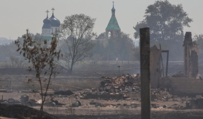 Destuction in eastern Ukraine