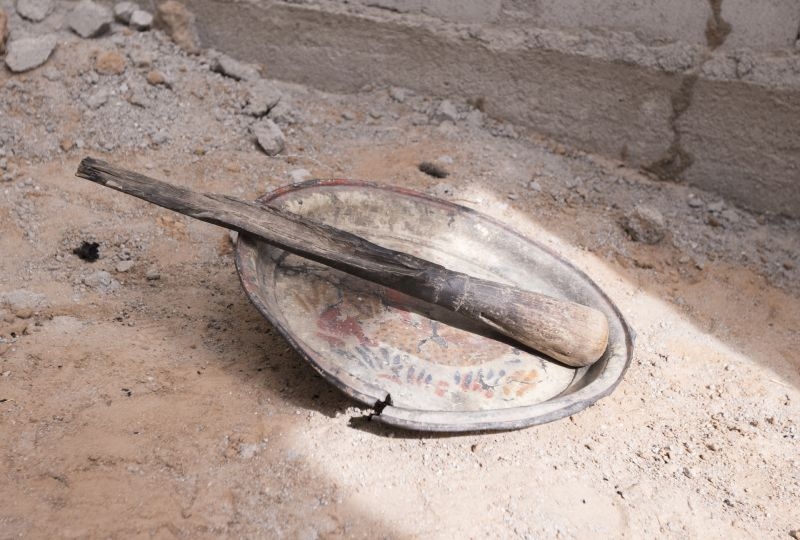 Nigeria, Maiduguri, Jiddari Polo area. Items brought by displaced persons to represent the things they left behind. 