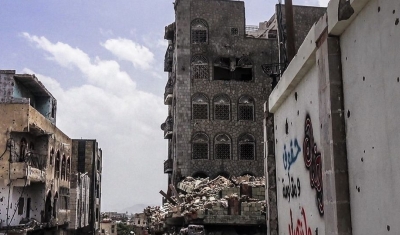 Destroyed buildings in Yemen