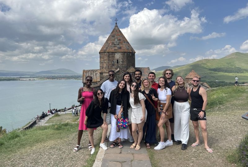 LLM students group photo in front of Sevan Monatry