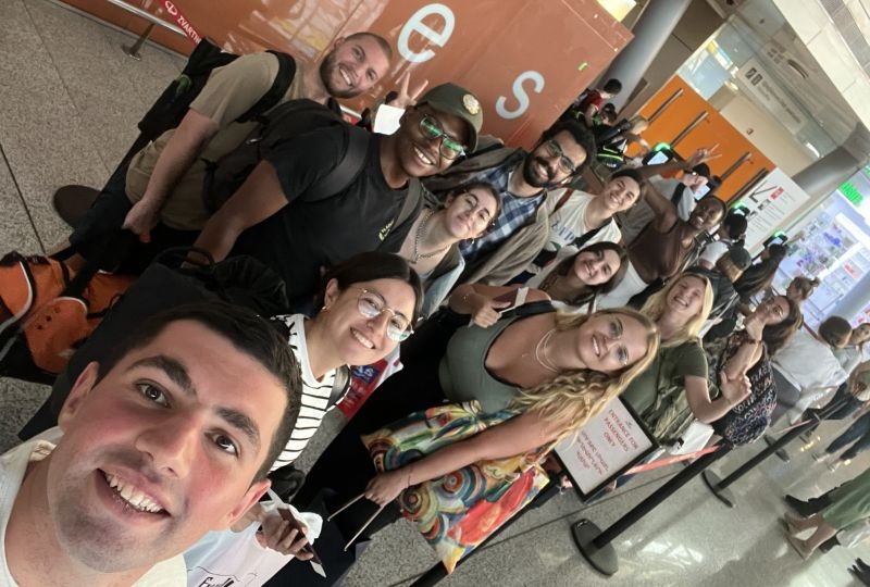 LLM students group photo at Geneva airport