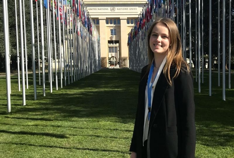 Anastasiya Dziubanava at the Palais des Nations in Geneva