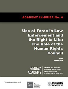 Cover of the In-Brief N.° 6: Enforcement and the Right to Life: The Role of the Human Rights Council