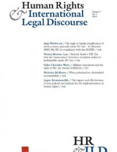 Cover page of the Human Rights and International Law Discourse Vol (12.1)