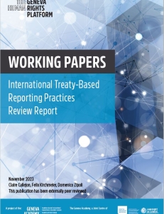 Cover Page of Reporting Practices Working Paper