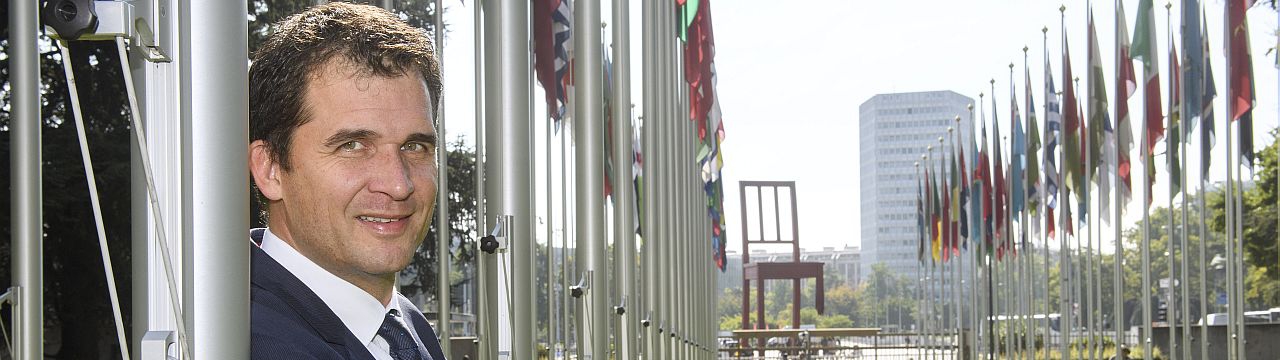 Nils Melzer at the United Nations Office at Geneva after his appointment as Special Rapporteur on torture