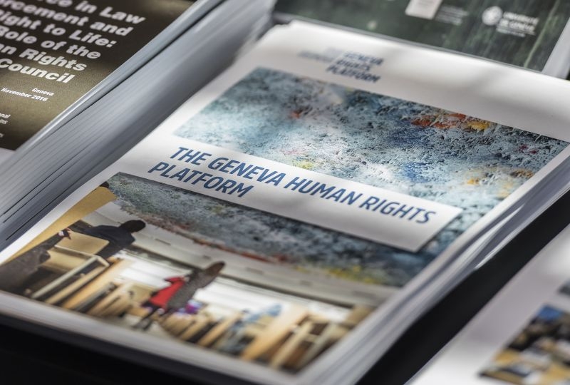 Flyer presenting the Geneva Human Rights Plaform