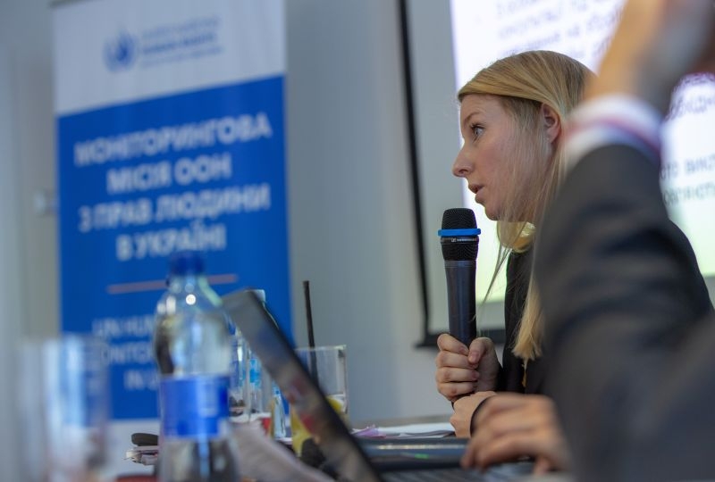 Alice Priddy, Researcher at the Geneva Academy, during a disability training in Ukraine